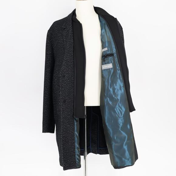 Michael Kors Men's Black Dash Wool Blend Pike Classic-Fit Overcoat Size 48R - Picture 8 of 9